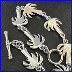 Palm Tree Old Pawn Sterling Silver Link Bracelet 7 18130