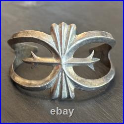 Patrick Yellowhorse Navajo Vintage Cast Cuff Bracelet Sterling Silver 7 READ