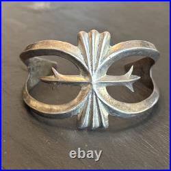 Patrick Yellowhorse Navajo Vintage Cast Cuff Bracelet Sterling Silver 7 READ