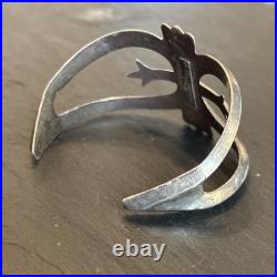 Patrick Yellowhorse Navajo Vintage Cast Cuff Bracelet Sterling Silver 7 READ