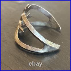 Patrick Yellowhorse Navajo Vintage Cast Cuff Bracelet Sterling Silver 7 READ