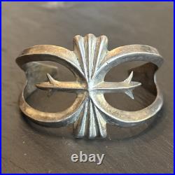 Patrick Yellowhorse Navajo Vintage Cast Cuff Bracelet Sterling Silver 7 READ