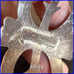Patrick Yellowhorse Navajo Vintage Cast Cuff Bracelet Sterling Silver 7 READ