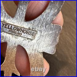 Patrick Yellowhorse Navajo Vintage Cast Cuff Bracelet Sterling Silver 7 READ