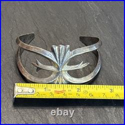 Patrick Yellowhorse Navajo Vintage Cast Cuff Bracelet Sterling Silver 7 READ