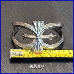 Patrick Yellowhorse Navajo Vintage Cast Cuff Bracelet Sterling Silver 7 READ
