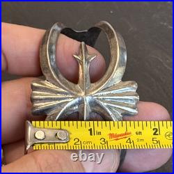 Patrick Yellowhorse Navajo Vintage Cast Cuff Bracelet Sterling Silver 7 READ