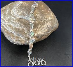 Pava Shell Navajo Old Pawn Sterling Silver Link Bracelet 8 18131