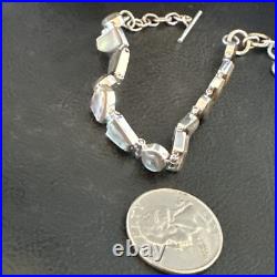 Pava Shell Navajo Old Pawn Sterling Silver Link Bracelet 8 18131