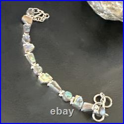 Pava Shell Navajo Old Pawn Sterling Silver Link Bracelet 8 18131