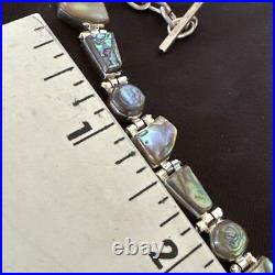 Pava Shell Navajo Old Pawn Sterling Silver Link Bracelet 8 18131 Pava Shell Navajo Old Pawn Sterling Silver Link Bracelet 8 18131