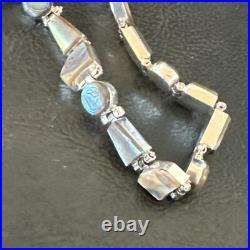 Pava Shell Navajo Old Pawn Sterling Silver Link Bracelet 8 18131