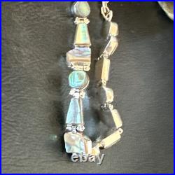 Pava Shell Navajo Old Pawn Sterling Silver Link Bracelet 8 18131