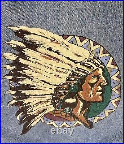 Polo Ralph Lauren Vintage Indian Head Native American Jean Jacket Denim Large