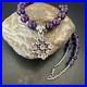 Purple Amethyst Pendant Navajo Sterling Silver Necklace 21 18256