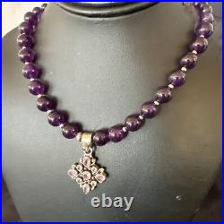 Purple Amethyst Pendant Navajo Sterling Silver Necklace 21 18256 Purple Amethyst Pendant Navajo Sterling Silver Necklace 21 18256