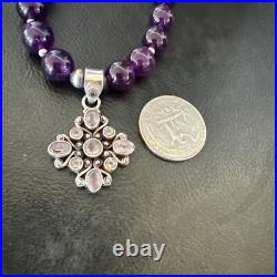 Purple Amethyst Pendant Navajo Sterling Silver Necklace 21 18256 Purple Amethyst Pendant Navajo Sterling Silver Necklace 21 18256