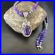 Purple Stone Pendant Navajo Sterling Silver Beads Necklace 18390