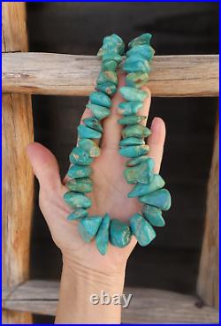 RARE! Santo Domingo 1980'S Native American BIG Chunky Turquoise Bead Necklace