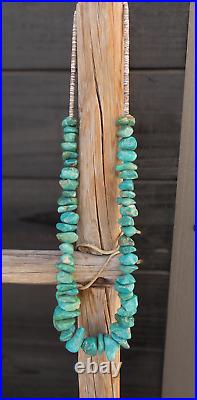 RARE! Santo Domingo 1980'S Native American BIG Chunky Turquoise Bead Necklace