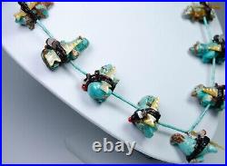 RAR Vintage Necklace Fetisch-Anhänger Turquoise ZUNI Quandelacy