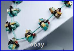 RAR Vintage Necklace Fetisch-Anhänger Turquoise ZUNI Quandelacy