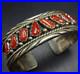 ROY BEGAY Navajo VINTAGE Sterling Silver RED MEDITERRANEAN CORAL Cuff BRACELET