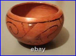 Rare Find Vintage Native American Maricopa Redware Clay Pottery Bowl
