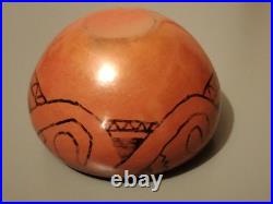 Rare Find Vintage Native American Maricopa Redware Clay Pottery Bowl