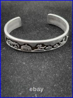 Rare Navajo Tom & Sylvia Kee Sterling Traditional Storytelling Bangle