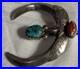 Rare Sand-cast Navajo Vintage Sterling Silver Turquoise Coral Naja Pendant 55 gm