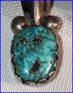 Rare Sand-cast Navajo Vintage Sterling Silver Turquoise Coral Naja Pendant 55 gm