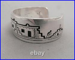 Rare Vintage Hopi Victor Coochwytewa Silver Overlay Cuff Bracelet, Kopavi Shop