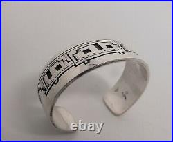 Rare Vintage Hopi Victor Coochwytewa Silver Overlay Cuff Bracelet, Kopavi Shop