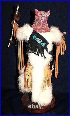 Rare Vintage Native American Fox Warrior Hopi Kachina (katsina) Doll Signed