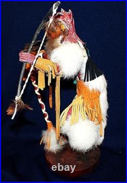 Rare Vintage Native American Fox Warrior Hopi Kachina (katsina) Doll Signed
