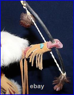 Rare Vintage Native American Fox Warrior Hopi Kachina (katsina) Doll Signed