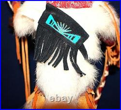 Rare Vintage Native American Fox Warrior Hopi Kachina (katsina) Doll Signed