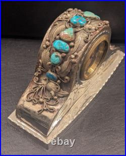 Rare Vintage Native American clock by silversmith Percy Spencer (Navajo)