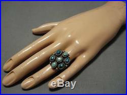 Rare! Vintage Navajo Blue Gem Turquoise Sterling Silver Native American Ring