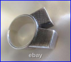 Rare Vintage Navajo Steve Yellowhorse Sterling Silver Ring 10.15g Sz 6 Engraved