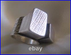 Rare Vintage Navajo Steve Yellowhorse Sterling Silver Ring 10.15g Sz 6 Engraved