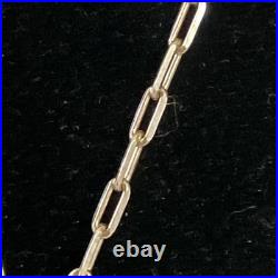 Signed Vintage Yellowhorse Navajo Turquoise Sterling Pendant paperclip Chain 28