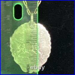 Signed Vintage Yellowhorse Navajo Turquoise Sterling Pendant paperclip Chain 28