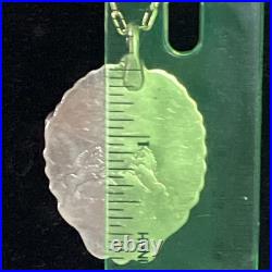 Signed Vintage Yellowhorse Navajo Turquoise Sterling Pendant paperclip Chain 28