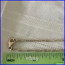 Signed Vintage Yellowhorse Navajo Turquoise Sterling Pendant paperclip Chain 28