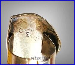 Signed Vtg Native American Sterling Silver Ring Corn Row Turquoise Adj Nice
