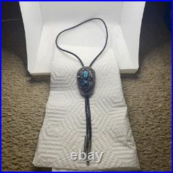 Silver & Turquoise Bennett Tie Native American, vintage