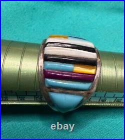 Size 10 Cobblestone Turquoise Sterling Silver Ring Vintage