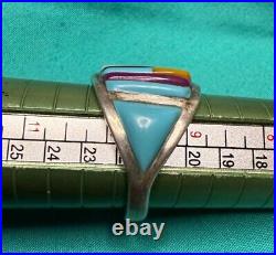 Size 10 Cobblestone Turquoise Sterling Silver Ring Vintage